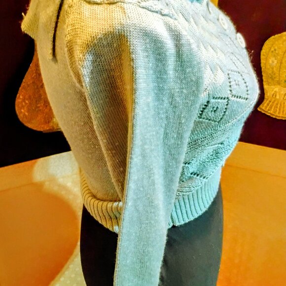 Chego vintage cropped 1970s sweater with large collar size small - Picture 6 of 7